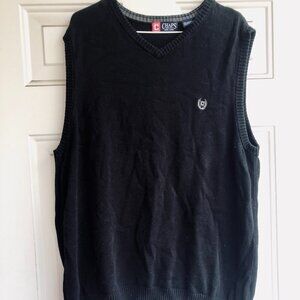 Chaps by Ralph Lauren Black Cotton Sweater Vest Men’s Size L Large Knit Pullover